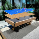 CUETIQ 8FT Pool - Ball Multi-Function Automatic Marble 3-in-1 Table Return, Black Design