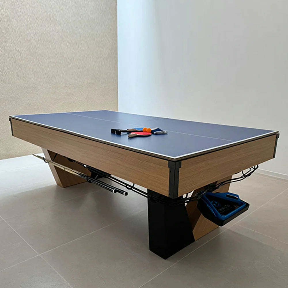 CUETIQ 8FT Pool - Ball Multi-Function Automatic Marble 3-in-1 Table Return, Black Design