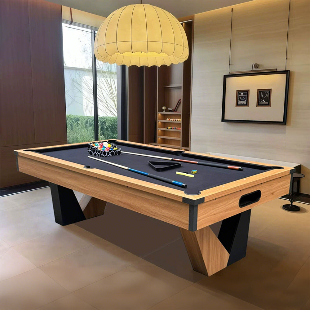 CUETIQ 8FT Billiard W/ MDF V-Frame Table Design Accessories