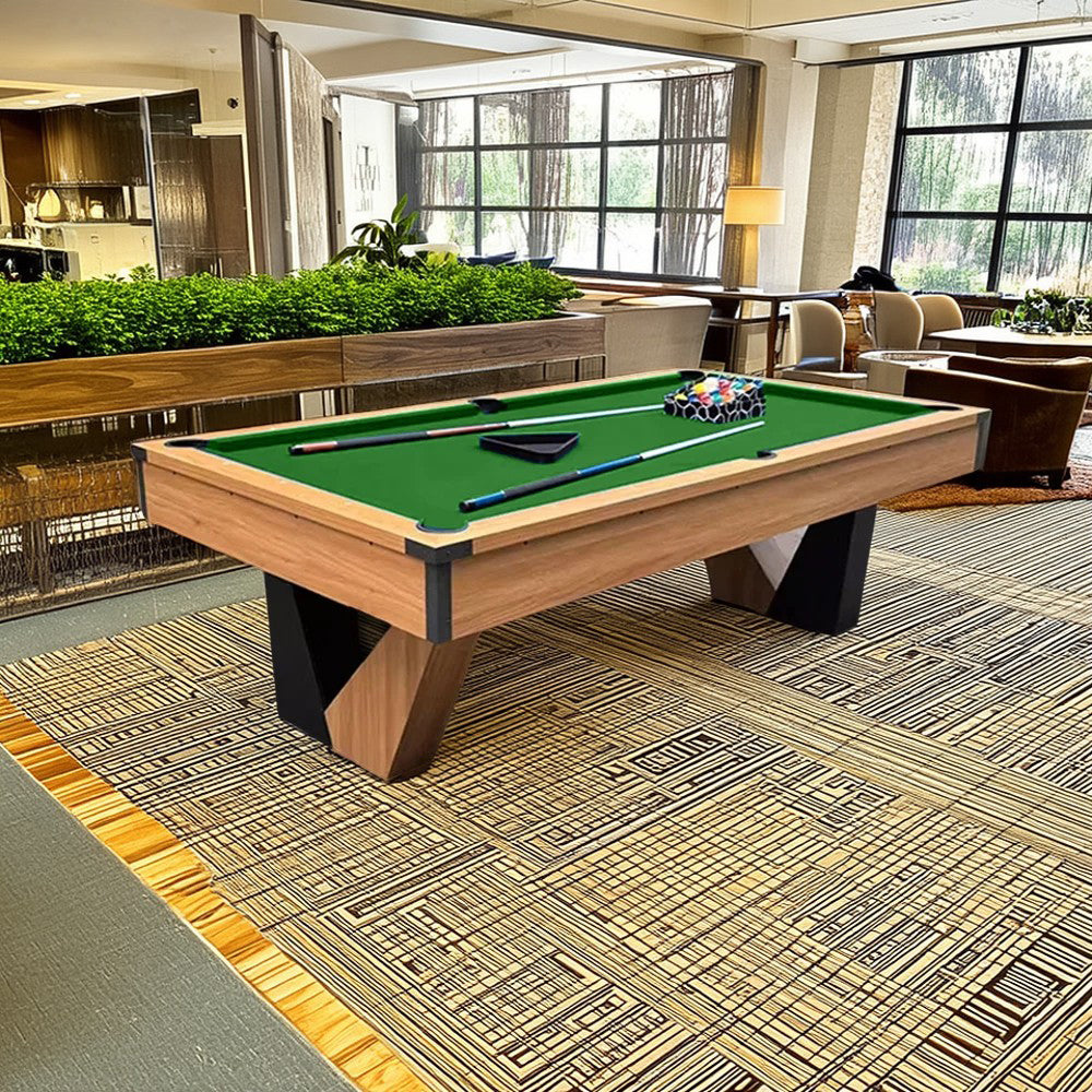 CUETIQ 8FT Billiard W/ MDF V-Frame Table Design Accessories