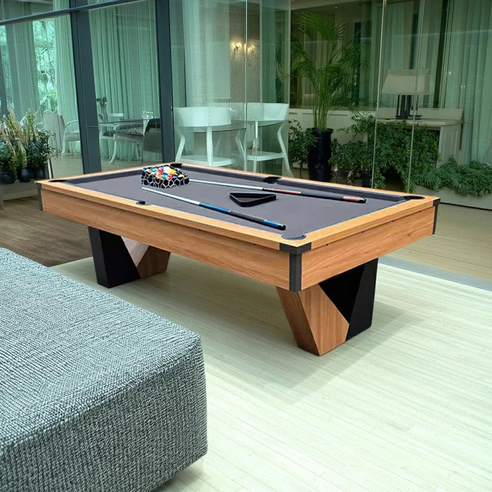 QUESLA 9FT Pool with System, Sturdy Equipped Ball Marble Table, Return Construction