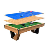 QUESLA 9FT Billiards, Office Table Ball Return Pong Desk, Marble 3-in-1 - Pool Ping System