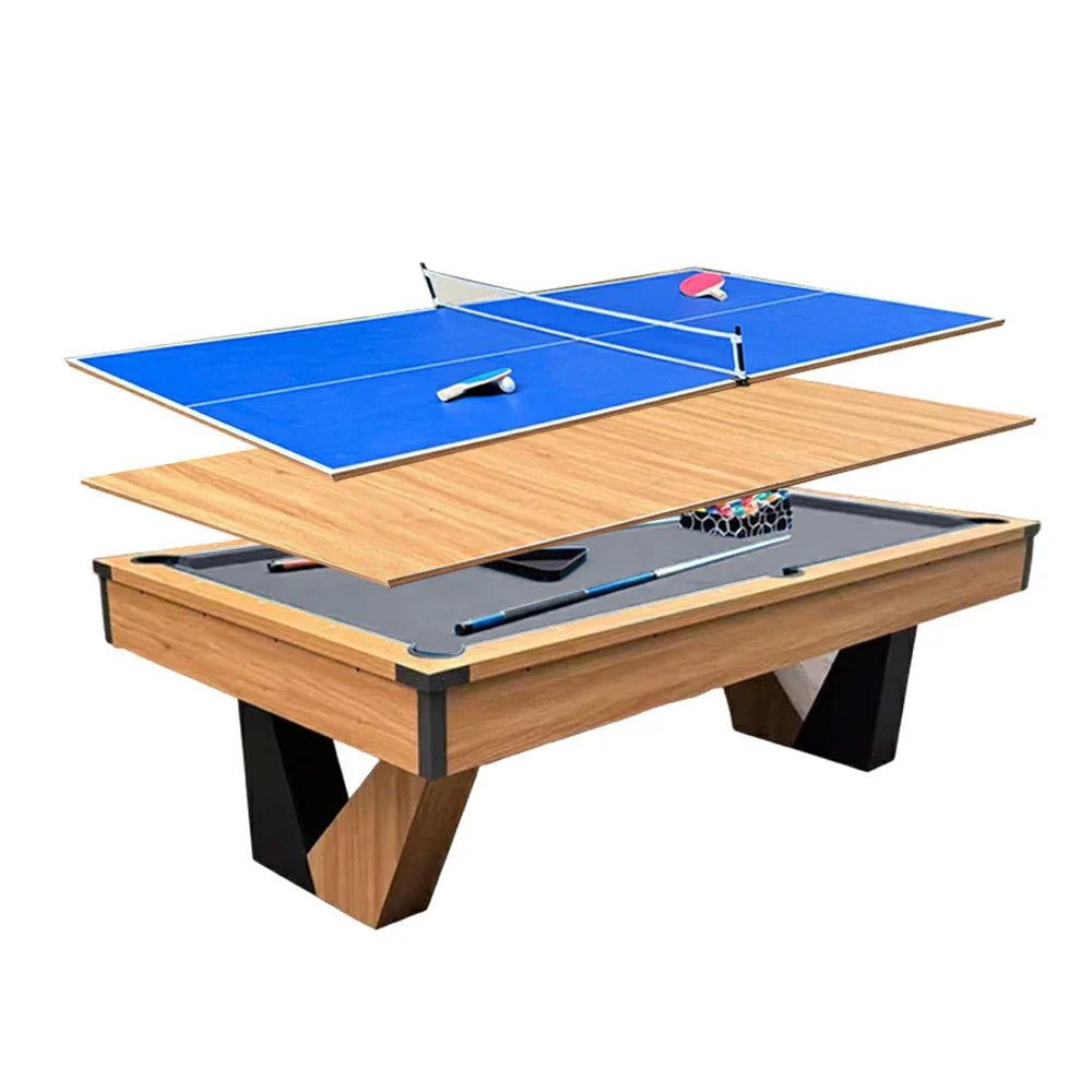 QUESLA 8FT Ping Office Billiards, Marble Pong Table - Desk, Pool Ball 3-in-1 Return System