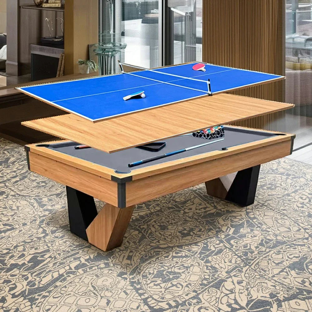 CUETIQ 3-IN-1 Table/Table Table 8FT MDF Accessories V-Frame Table/Dining Tennis W/ Billiard Design