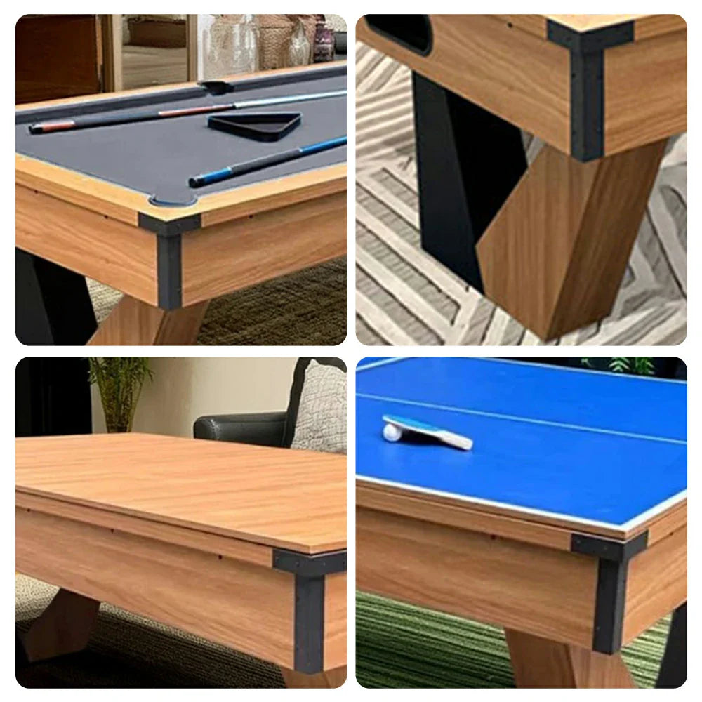 CUETIQ 3-IN-1 Billiard W/ MDF Tennis Table Table/Dining Table/Table V-Frame Accessories 9FT Design