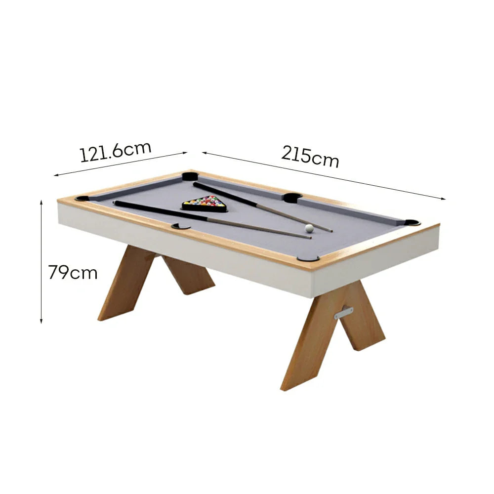 CUETIQ 7FT Table/Table Billiard Table/Dining 3-IN-1 - MDF Table Tennis Grey