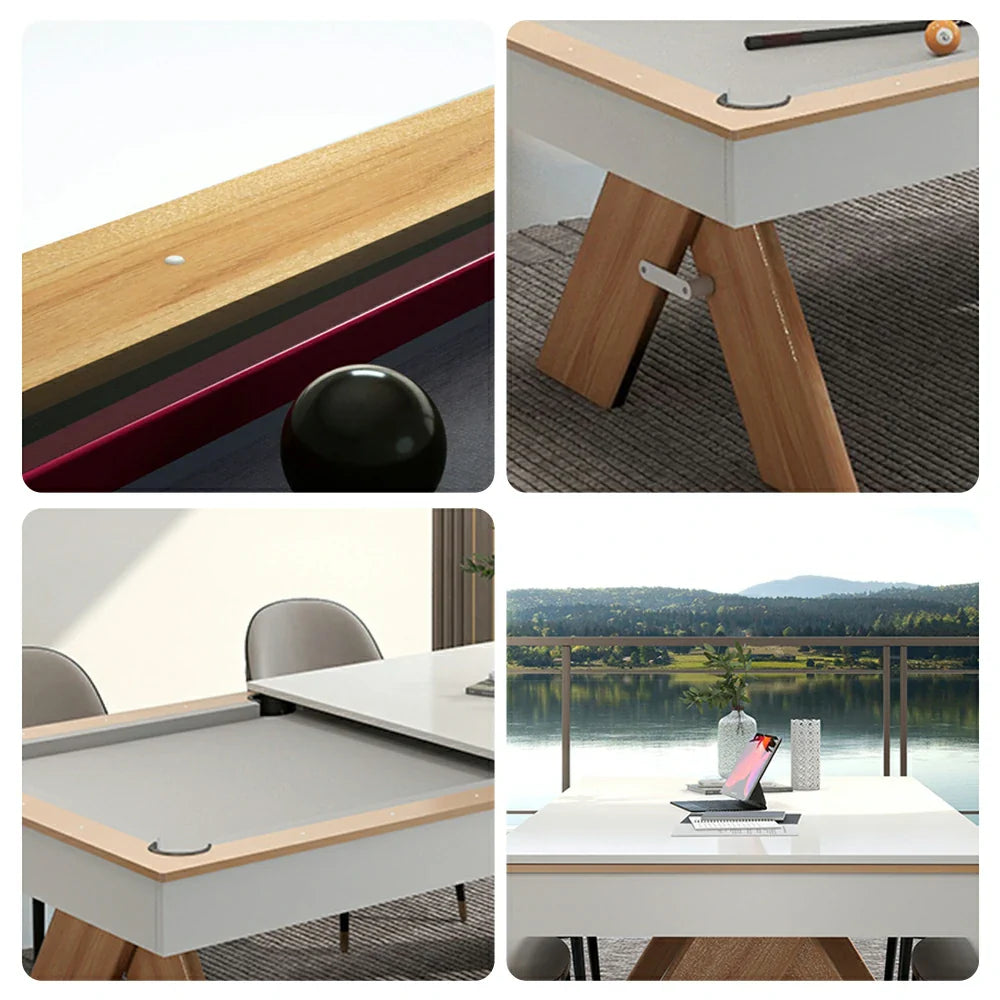 CUETIQ 7FT Table/Table Billiard Table/Dining 3-IN-1 - MDF Table Tennis Grey