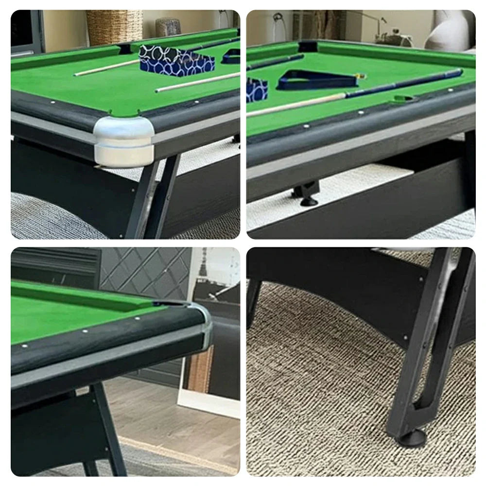 CUETIQ 9FT Table Professional Heavy-Duty - Luxury Frame, Table, Space-Saving Billiards Pool Modern Iron-Leg Design