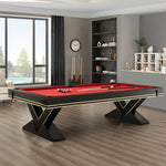 QUESLA TEGL010 Luxurious 7FT/8FT Solid Wood Table / Slate Table Top Billiard Pool Free Accessories