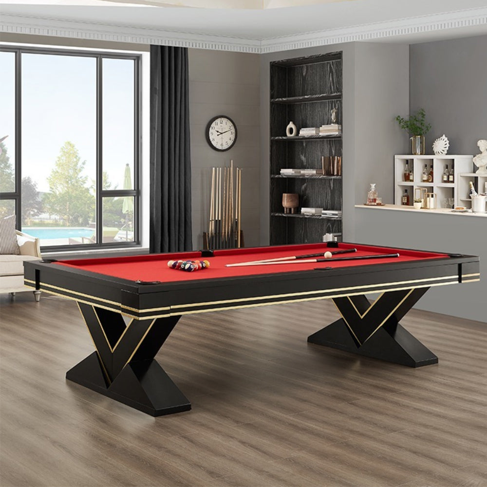 QUESLA TEGL010 Luxurious 7FT/8FT Solid Wood Table / Slate Table Top Billiard Pool Free Accessories