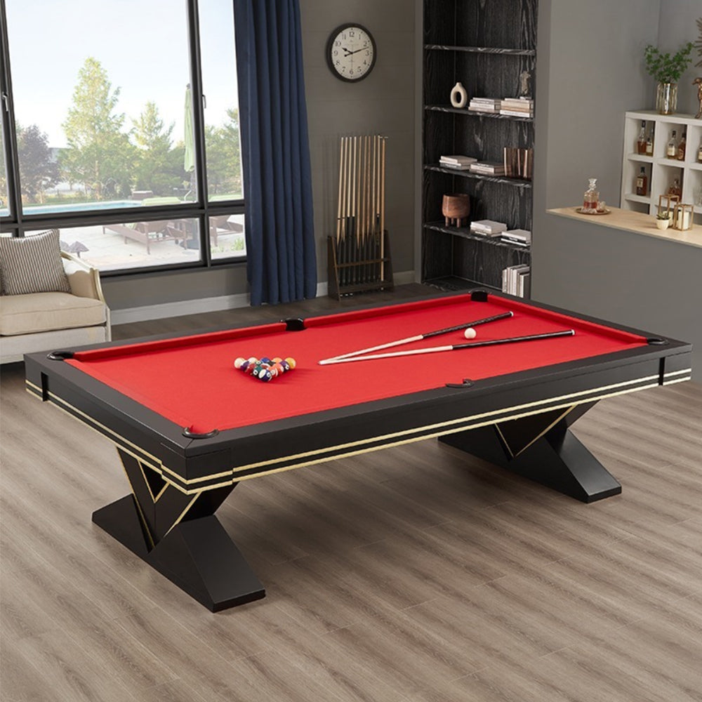 QUESLA TEGL010 Luxurious 7FT/8FT Solid Wood Table / Slate Table Top Billiard Pool Free Accessories