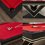 QUESLA TEGL010 Luxurious 7FT/8FT Solid Wood Table / Slate Table Top Billiard Pool Free Accessories