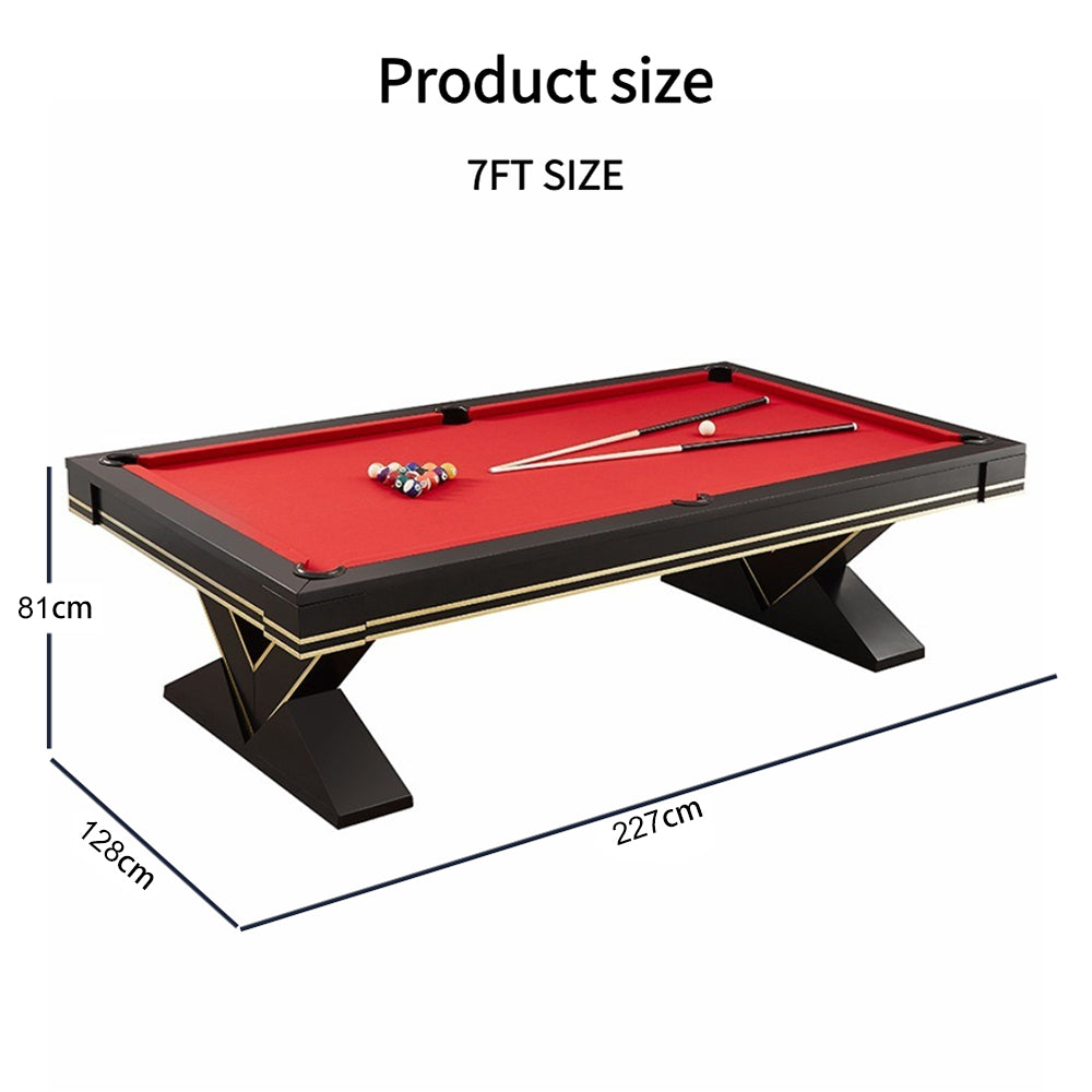 QUESLA TEGL010 Luxurious 7FT/8FT Solid Wood Table / Slate Table Top Billiard Pool Free Accessories