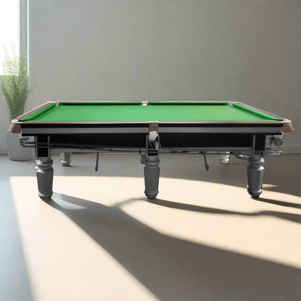 QUESLA 9FT Accessories Pool Free Table System Table Billiard W/ Return - Ball Luxury Chinese Slate Silver&Green