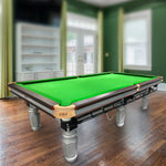 QUESLA 9FT Accessories Pool Free Table System Table Billiard W/ Return - Ball Luxury Chinese Slate Silver&Green