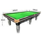 QUESLA 9FT Accessories Pool Free Table System Table Billiard W/ Return - Ball Luxury Chinese Slate Silver&Green