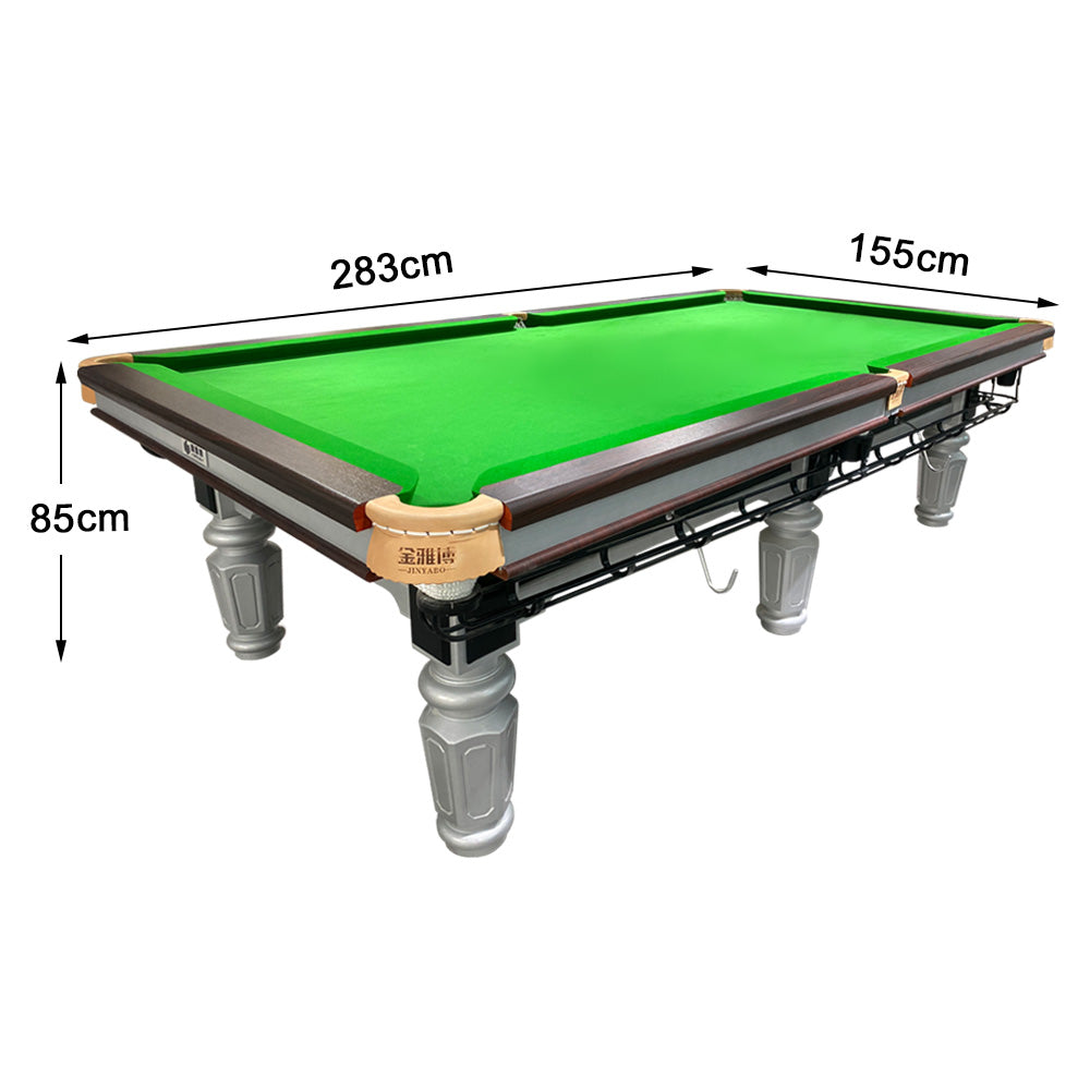 QUESLA 9FT Accessories Pool Free Table System Table Billiard W/ Return - Ball Luxury Chinese Slate Silver&Green