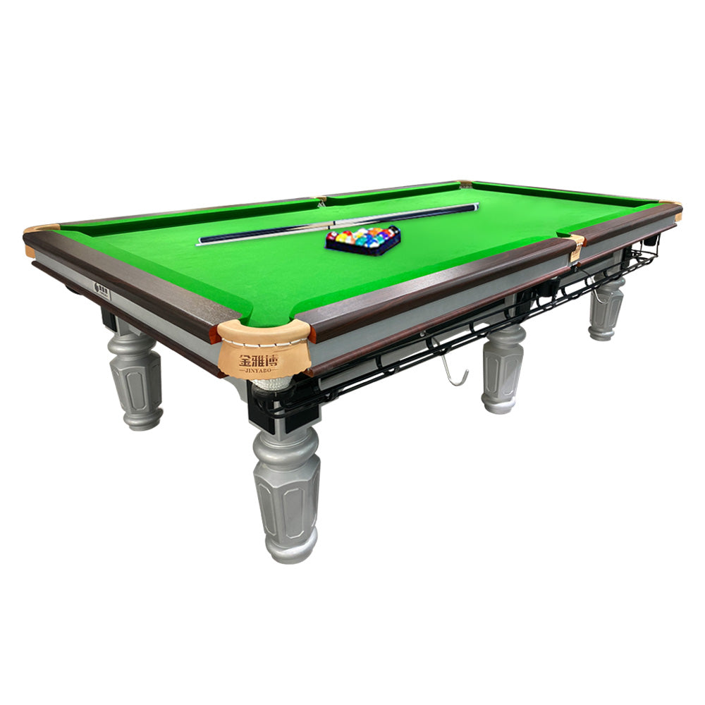 QUESLA 9FT Accessories Pool Free Table System Table Billiard W/ Return - Ball Luxury Chinese Slate Silver&Green