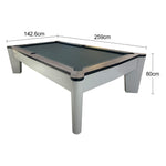 QUESLA G02 Table Accessories w/ 8FT - Slate Billiard Free Pool Table Grey&Grayish Blue