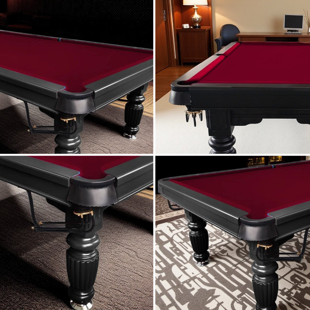 QUESLA 7FT Black Pool Ball - Design Upgraded Model Professional Reinforced Pro Legs Table - Solid Nets 2025 Billiard Table, with Timber Classic Slate Frame