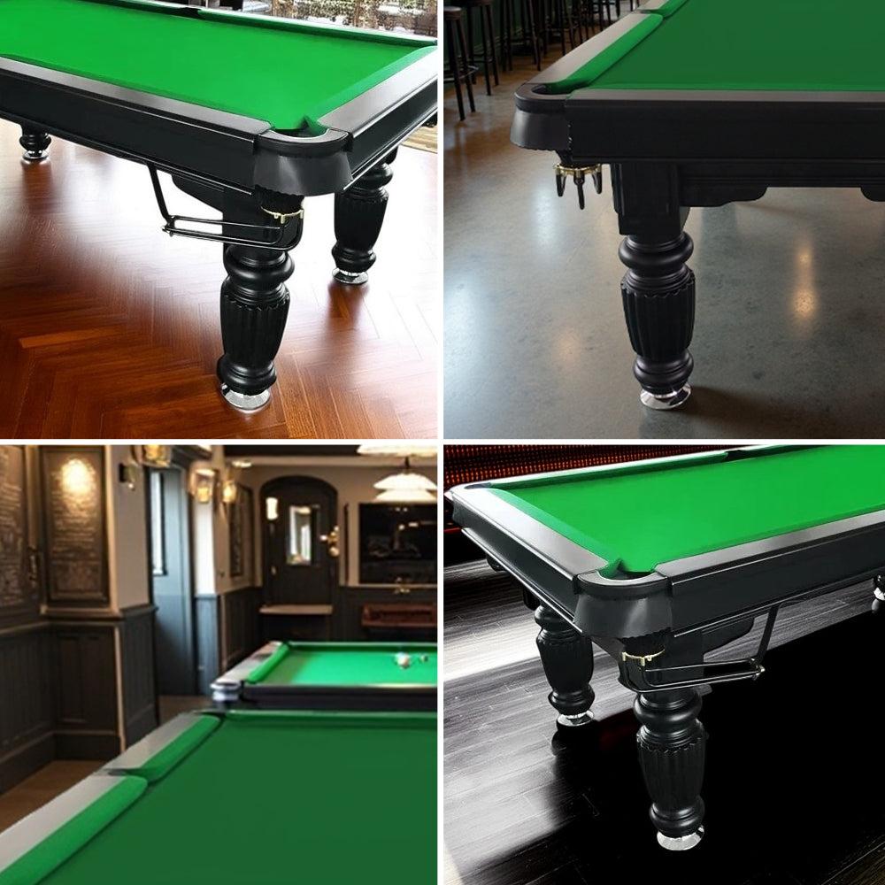 QUESLA 7FT Black Pool Ball - Design Upgraded Model Professional Reinforced Pro Legs Table - Solid Nets 2025 Billiard Table, with Timber Classic Slate Frame