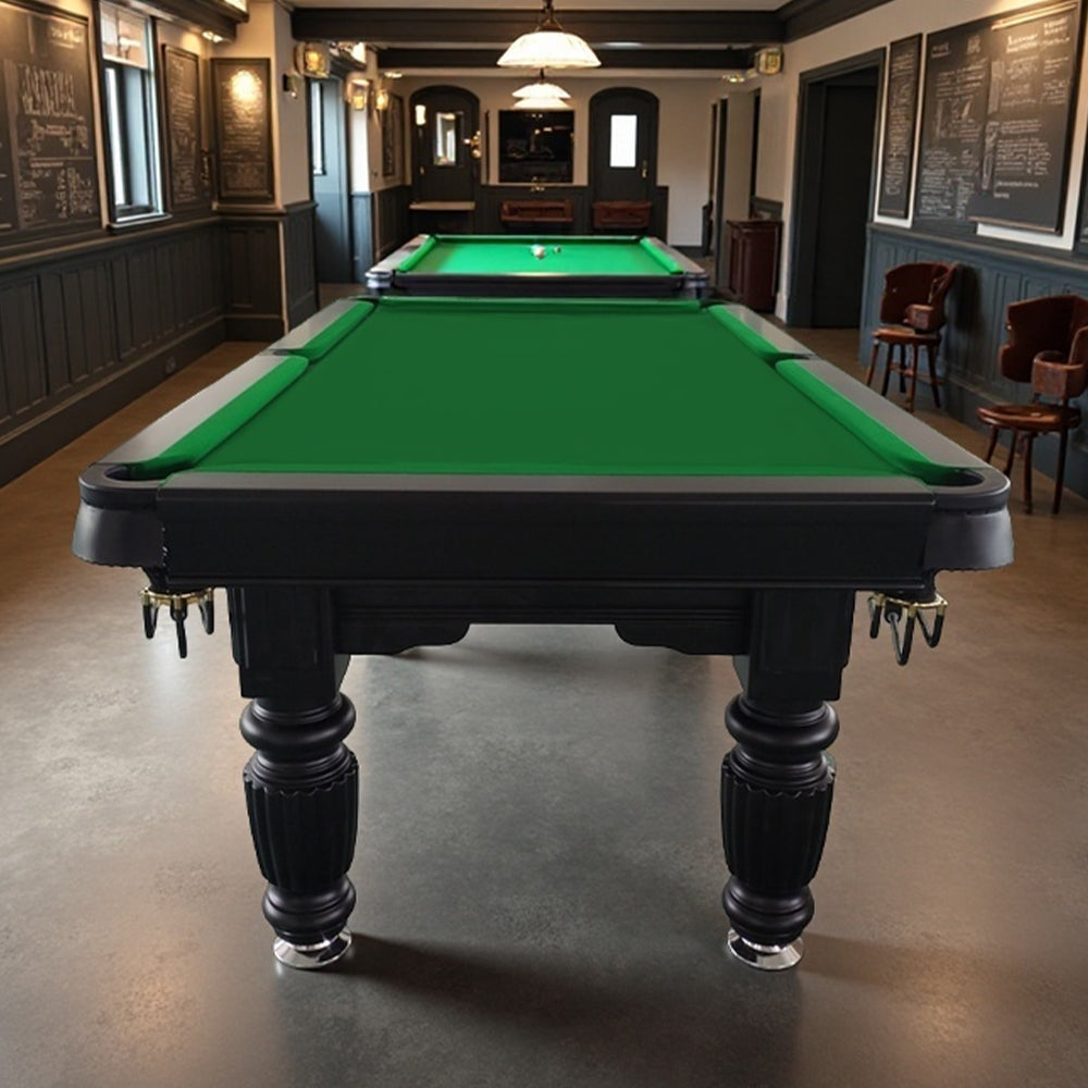 QUESLA 7FT Black Pool Ball - Design Upgraded Model Professional Reinforced Pro Legs Table - Solid Nets 2025 Billiard Table, with Timber Classic Slate Frame
