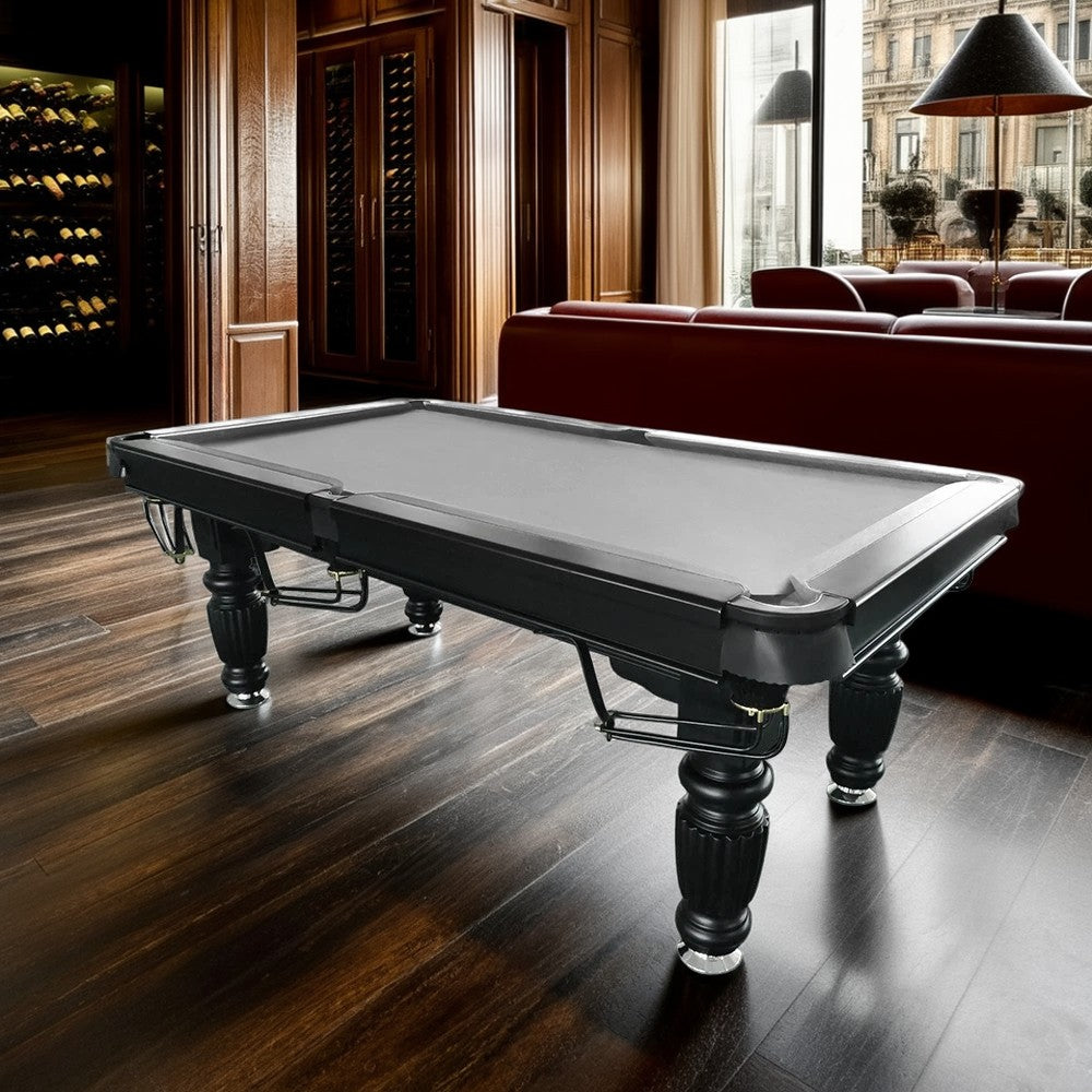 QUESLA 7FT Model Professional Solid Reinforced Design Pro Billiard - with Legs Black Pool Timber - 2025 Table, Nets Slate Upgraded Classic Ball Table Frame