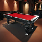 QUESLA 8FT Pool Professional Black Slate Reinforced - 2025 Nets Design Pro Timber Upgraded Ball Classic Legs with - Solid Billiard Model Table, Table Frame