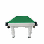 QUESLA 8FT Pro Table Reinforced Ball Table, 2025 Nets Model Pool Solid - Legs Billiard Slate Design - with Timber White Upgraded Professional Classic Frame