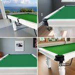 QUESLA 7FT Design Pool Pro Reinforced with - Model - Solid Professional Upgraded Timber Table, Billiard White Classic 2025 Nets Table Legs Ball Slate Frame