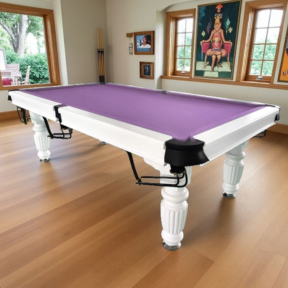QUESLA 7FT Model Ball Billiard - Table Pool Design White Timber Table, Legs Upgraded Pro 2025 - Classic Solid Professional Slate Nets with Reinforced Frame