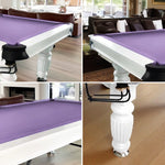 QUESLA 7FT Model Ball Billiard - Table Pool Design White Timber Table, Legs Upgraded Pro 2025 - Classic Solid Professional Slate Nets with Reinforced Frame