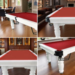 QUESLA 7FT Design Pool Pro Reinforced with - Model - Solid Professional Upgraded Timber Table, Billiard White Classic 2025 Nets Table Legs Ball Slate Frame