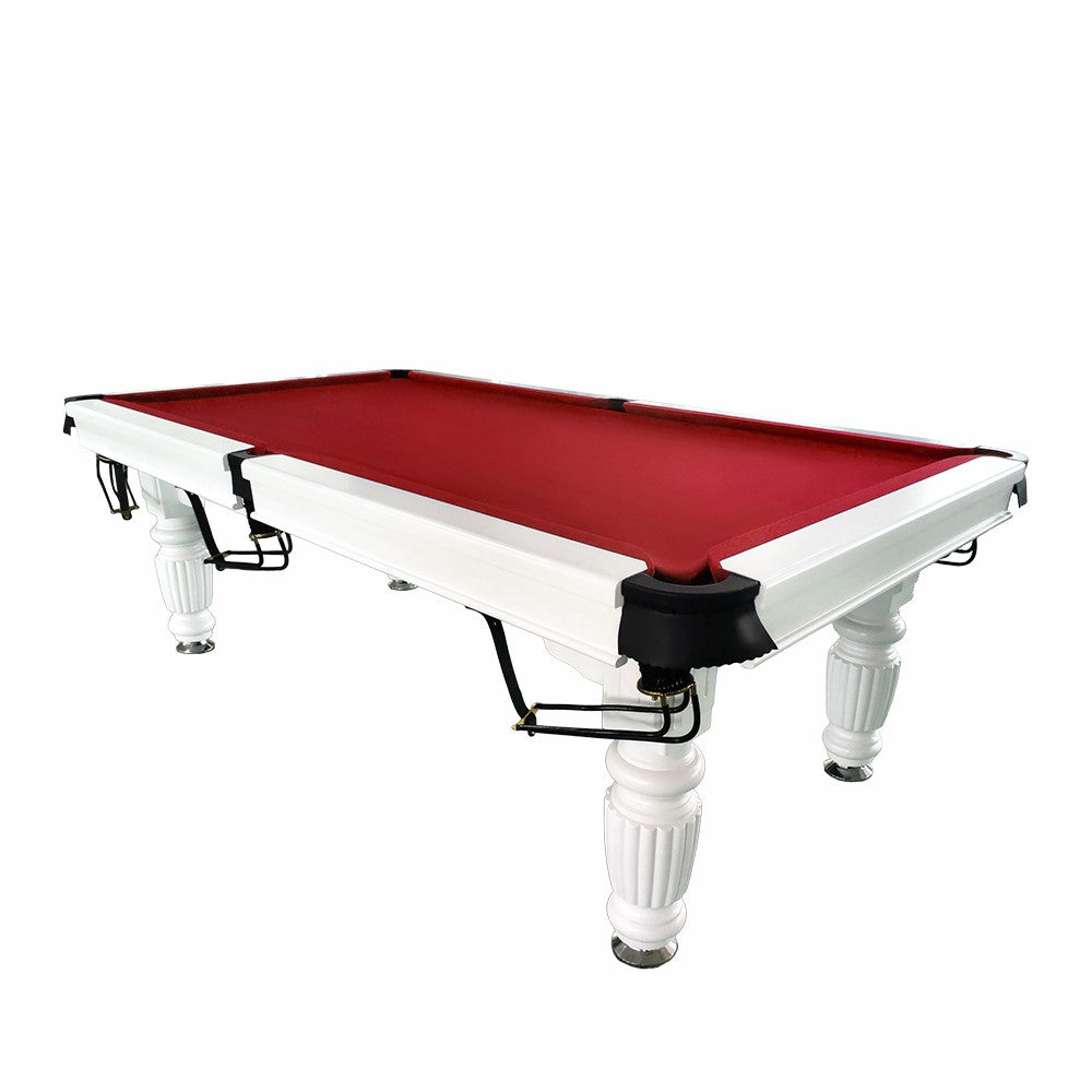 QUESLA 7FT Pool Ball Classic Table Solid Slate Design - Billiard with - 2025 Model Reinforced Table, Pro Upgraded Nets White Timber Professional Legs Frame