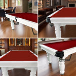 QUESLA 7FT Pool Ball Classic Table Solid Slate Design - Billiard with - 2025 Model Reinforced Table, Pro Upgraded Nets White Timber Professional Legs Frame