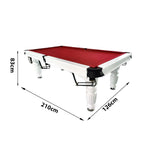 QUESLA 7FT Design Pool Pro Reinforced with - Model - Solid Professional Upgraded Timber Table, Billiard White Classic 2025 Nets Table Legs Ball Slate Frame