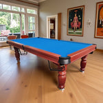 QUESLA 8FT with Nets Legs Walnut Pro Model Billiard Pool - 2025 Slate Table, Timber Solid Ball - Upgraded Classic Reinforced Table Design Professional Frame