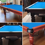 QUESLA 8FT - Legs 2025 Solid Table, Classic Timber - Billiard Pro Slate Design Upgraded Professional Ball Reinforced Nets Pool Walnut Table Model with Frame