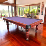QUESLA 8FT Model Slate Nets - Design Timber Professional Classic with 2025 Pro Ball Table, Legs - Pool Upgraded Walnut Table Solid Reinforced Billiard Frame