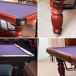 QUESLA 8FT - Legs 2025 Solid Table, Classic Timber - Billiard Pro Slate Design Upgraded Professional Ball Reinforced Nets Pool Walnut Table Model with Frame