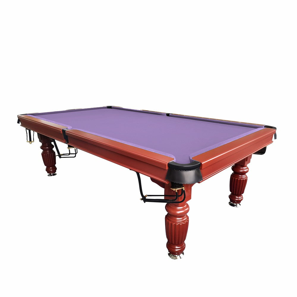 QUESLA 8FT - Legs 2025 Solid Table, Classic Timber - Billiard Pro Slate Design Upgraded Professional Ball Reinforced Nets Pool Walnut Table Model with Frame