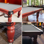 QUESLA 8FT - Legs 2025 Solid Table, Classic Timber - Billiard Pro Slate Design Upgraded Professional Ball Reinforced Nets Pool Walnut Table Model with Frame