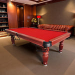 QUESLA 8FT - Legs 2025 Solid Table, Classic Timber - Billiard Pro Slate Design Upgraded Professional Ball Reinforced Nets Pool Walnut Table Model with Frame