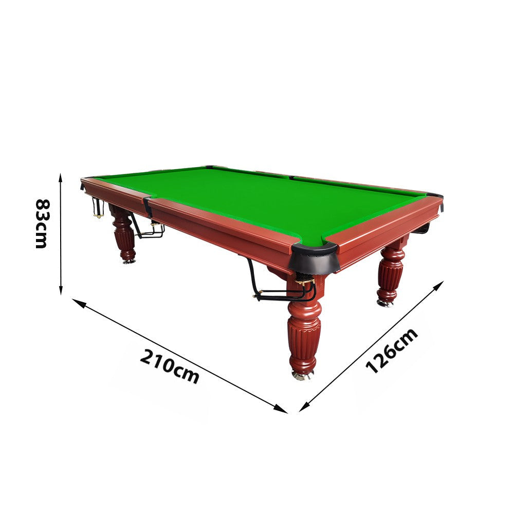 QUESLA 7FT Professional Ball Model Table Walnut - Timber Design Slate Upgraded Solid Reinforced Pro 2025 with Classic Table, Nets - Pool Legs Billiard Frame