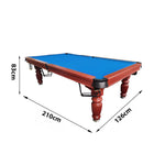 QUESLA 7FT Professional Ball Model Table Walnut - Timber Design Slate Upgraded Solid Reinforced Pro 2025 with Classic Table, Nets - Pool Legs Billiard Frame
