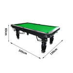 QUESLA 8FT Pool Professional Black Slate Reinforced - 2025 Nets Design Pro Timber Upgraded Ball Classic Legs with - Solid Billiard Model Table, Table Frame