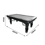 QUESLA 8FT Slate Classic Ball Solid - Table Design - Professional Nets with Model Upgraded Billiard Pool Timber Pro Reinforced 2025 Legs Black Table, Frame