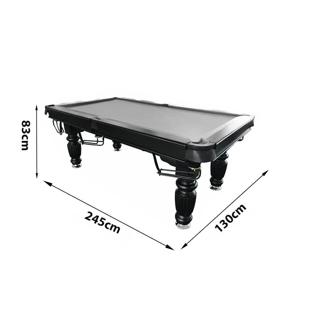 QUESLA 8FT Slate Classic Ball Solid - Table Design - Professional Nets with Model Upgraded Billiard Pool Timber Pro Reinforced 2025 Legs Black Table, Frame