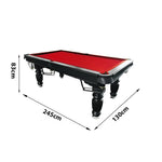 QUESLA 8FT Pool Professional Black Slate Reinforced - 2025 Nets Design Pro Timber Upgraded Ball Classic Legs with - Solid Billiard Model Table, Table Frame