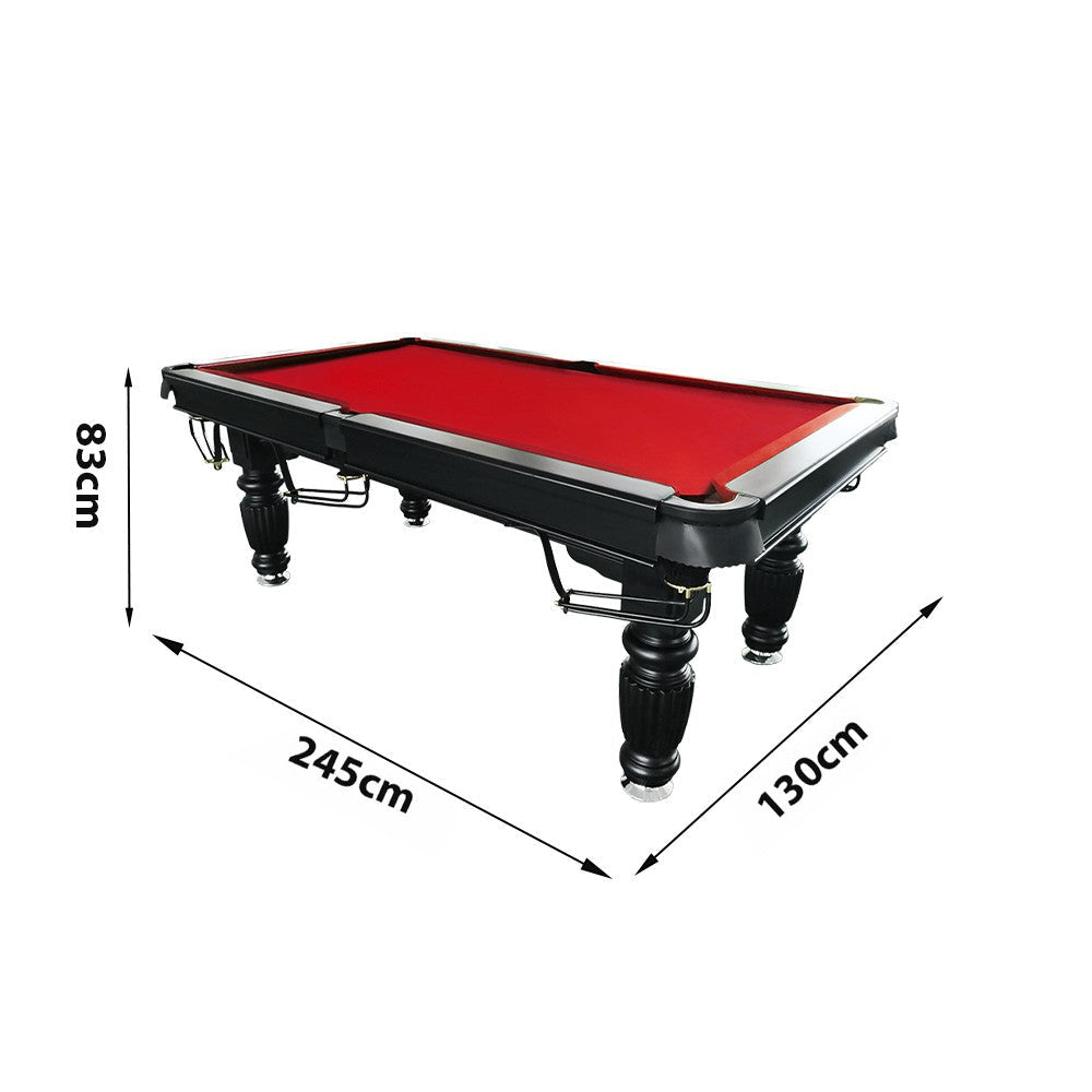QUESLA 8FT Slate Classic Ball Solid - Table Design - Professional Nets with Model Upgraded Billiard Pool Timber Pro Reinforced 2025 Legs Black Table, Frame